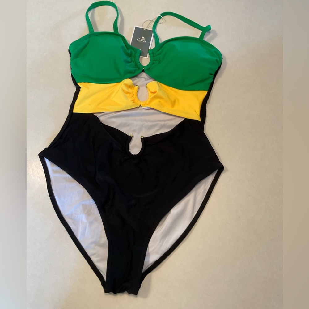 Eomenie Womens Cutout Swimsuit with Ring Linked Sexy Monokini Bathing Suit